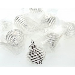 10x Silver Plated Large Spiral Cages for Crystals and Gemstones